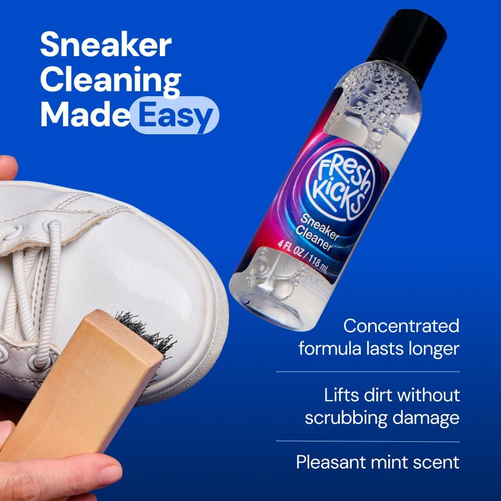 Sneaker Cleaning Kit, Foaming Cleaner & Brush – Restores White Sneakers, Suede, Canvas, & Leather