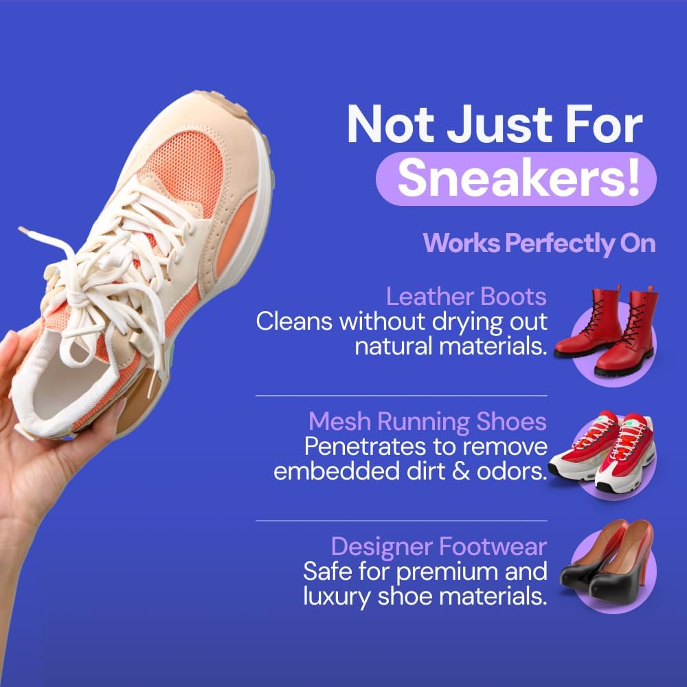 Sneaker Cleaning Kit, Foaming Cleaner & Brush – Restores White Sneakers, Suede, Canvas, & Leather