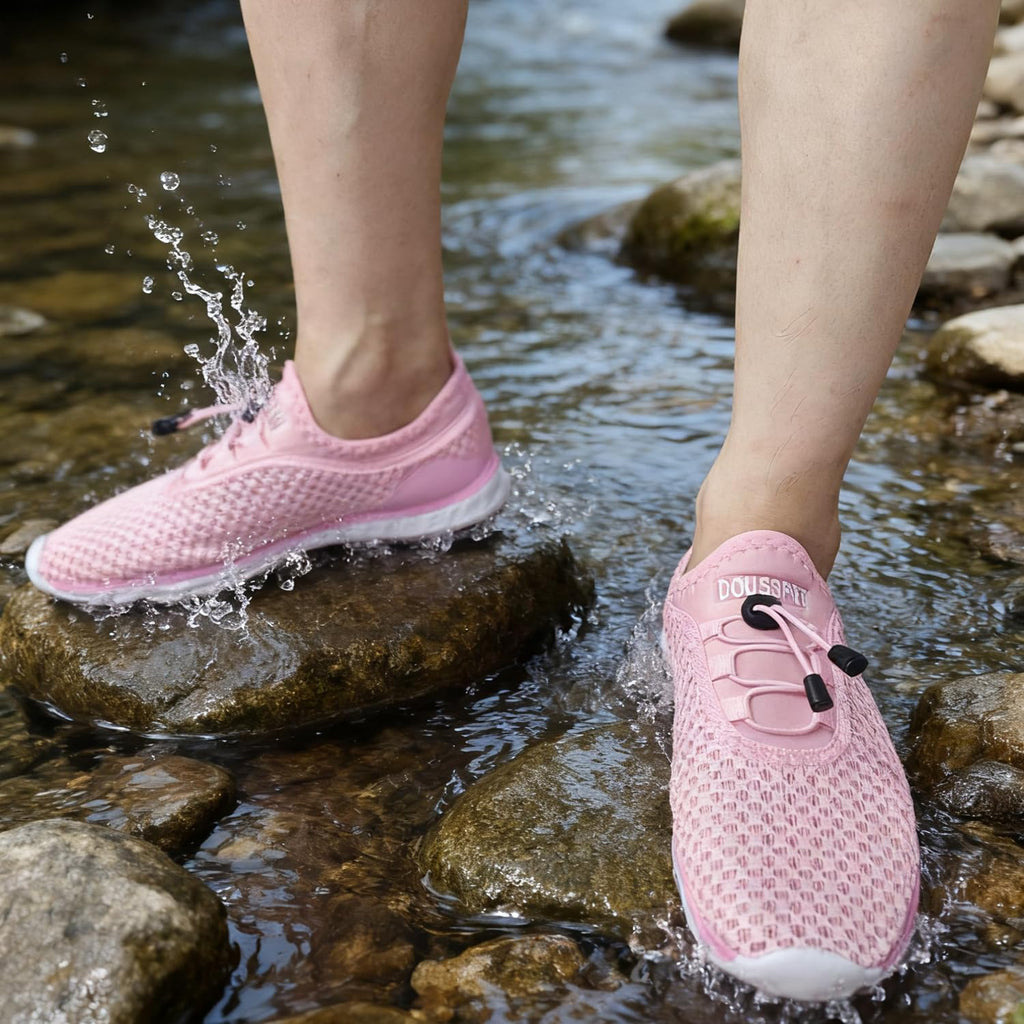DOUSSPRT Women's Water Shoes Quick Dry for Beach Swim Pool Fishing | Adult Breathable Summer Walk Aqua Sandals for River Athletic Boating Kayaking Diving Sport