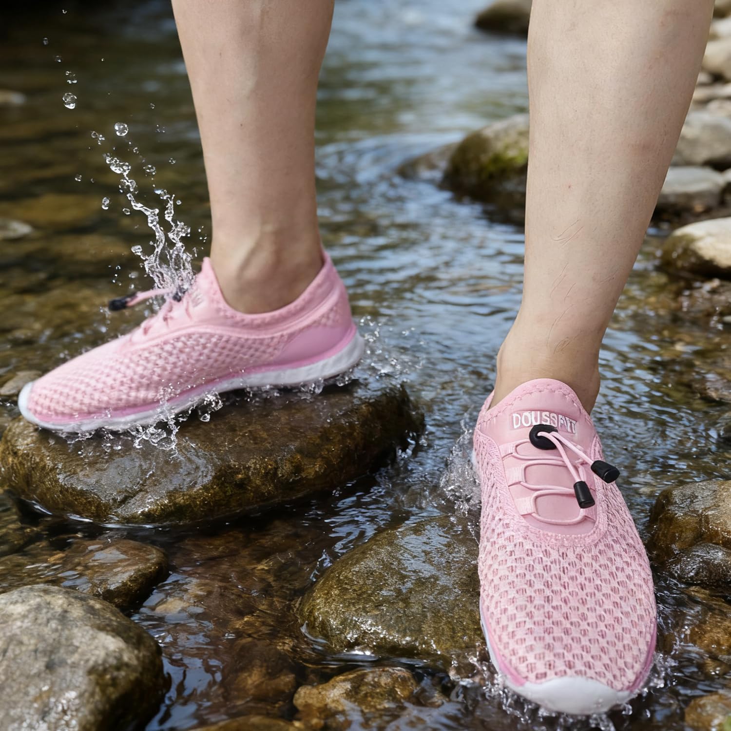 DOUSSPRT Women's Water Shoes Quick Dry for Beach Swim Pool Fishing | Adult Breathable Summer Walk Aqua Sandals for River Athletic Boating Kayaking Diving Sport