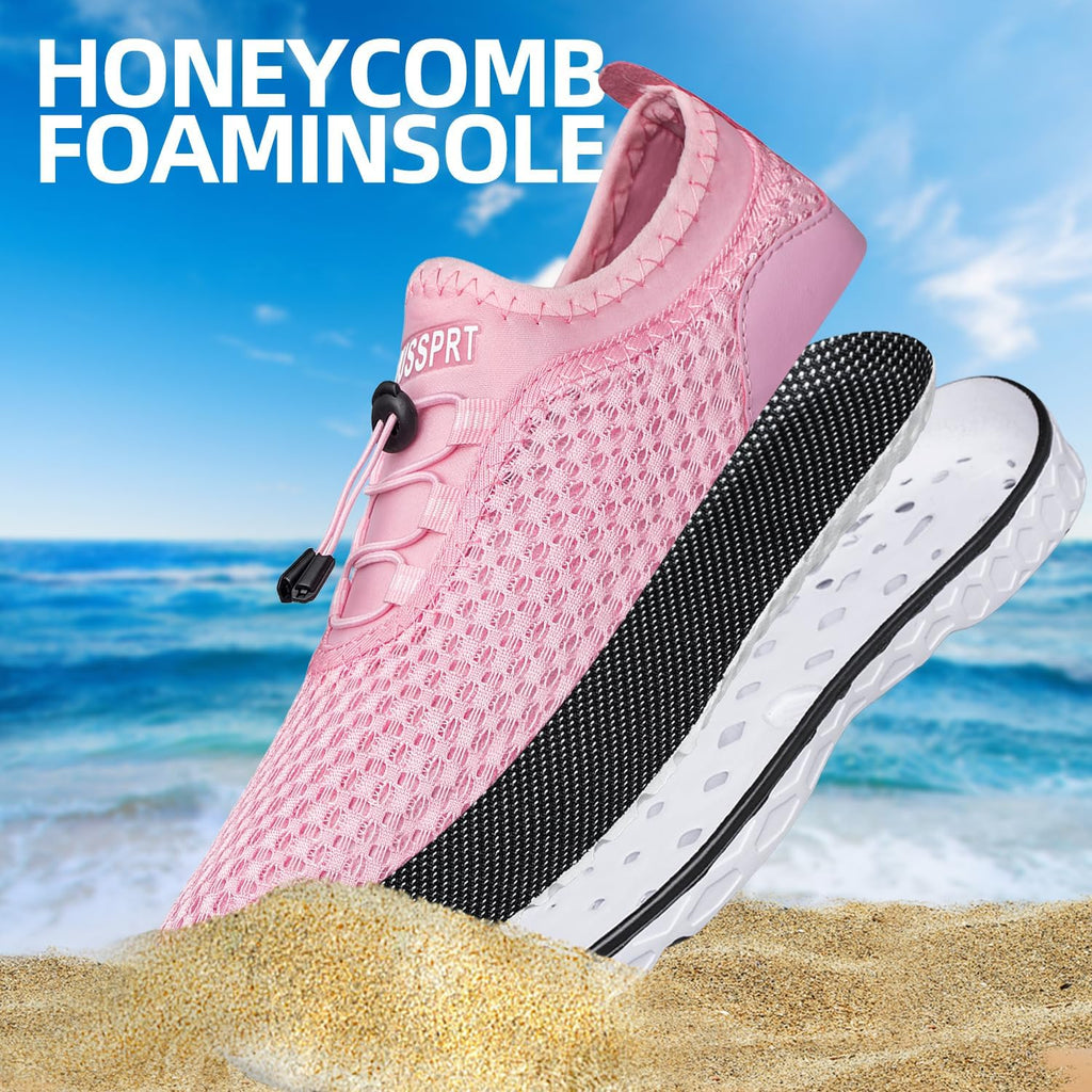 DOUSSPRT Women's Water Shoes Quick Dry for Beach Swim Pool Fishing | Adult Breathable Summer Walk Aqua Sandals for River Athletic Boating Kayaking Diving Sport